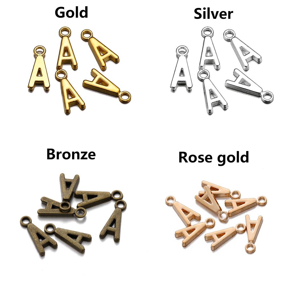 26-30Pcs 7X16 mm Alloy 26 Alphabet A-Z Letters Charms Pendants For DIY Bracelet Necklace Jewelry Making Supplies Accessories