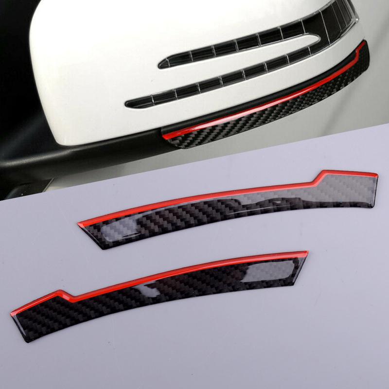 

1 Pair Door Mirror Bottom Strips Edge Trim Anti-Collision Guard Car Real Carbon Fiber Fit For Benz W176 W246 W204 W212 X156 GLE