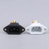 NEW IEC C14 3 Pin Socket Quick Connect Press Charging Power Supply Socket 3 Core Male Socket 250V 10A Easy Install Connect