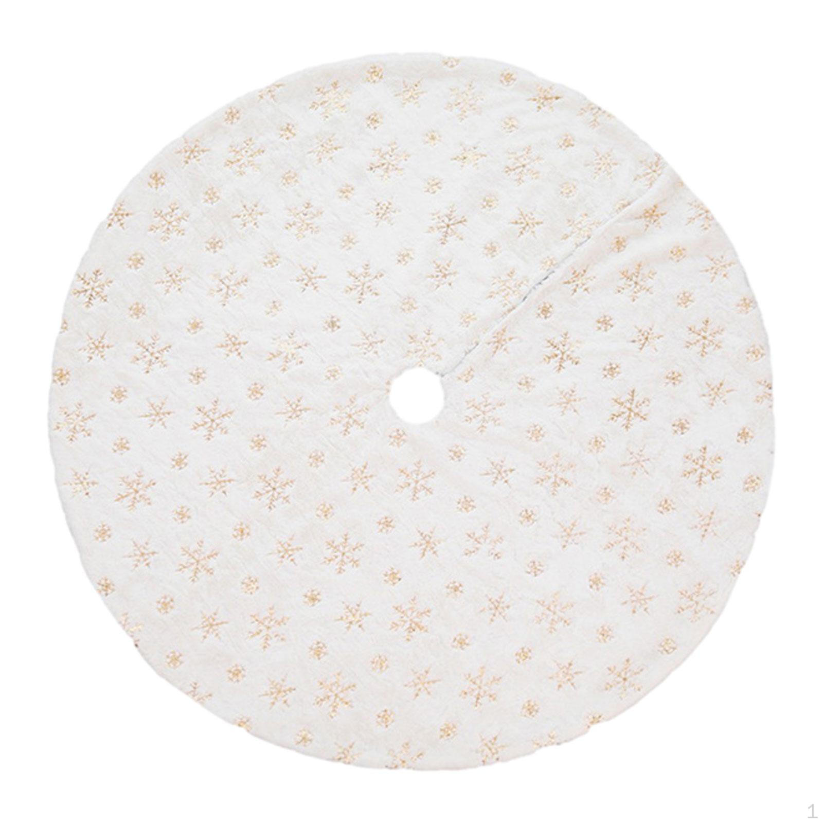 

Christmas Tree Skirt Decoration Carpet Soft Faux Fur Xmas Mat Base Cover for Holiday Gold 90cm