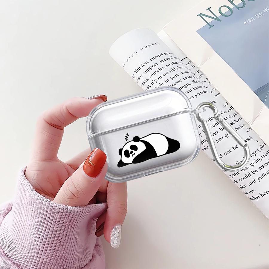 Case For Airpods Pro3 1 Pro2 Pro 2 3 4 Clear Earphone Cases Cover Cute Cartoon Panda