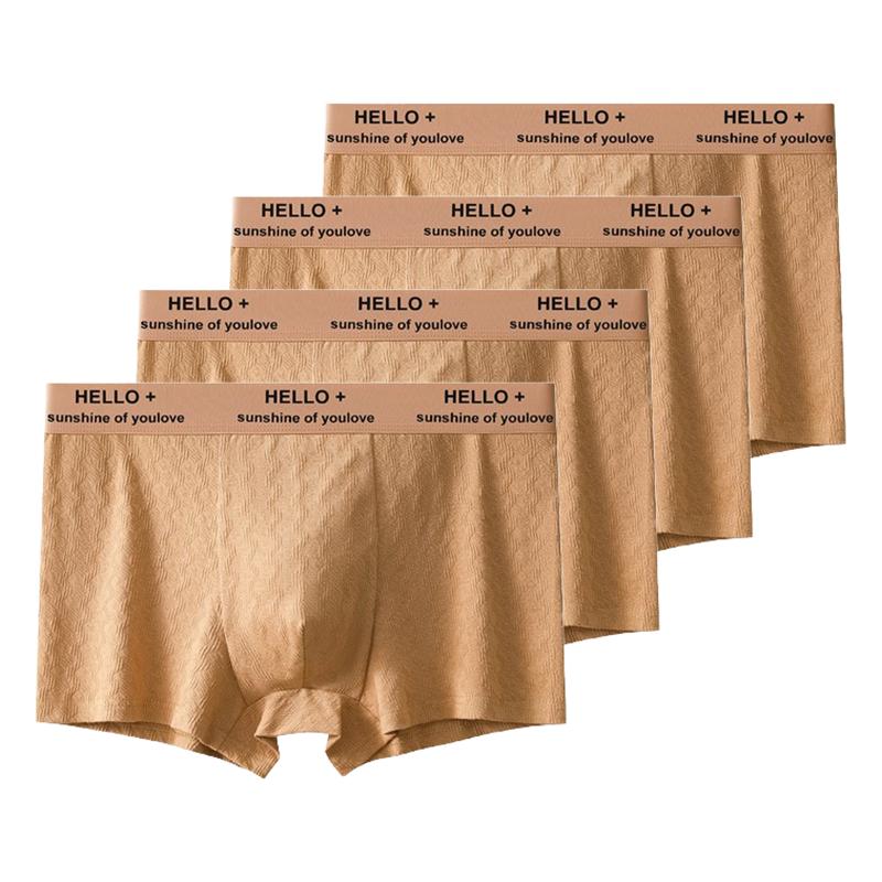 4Pcs Men's Underwear Mid Rise Soft Breathable Boxer Shorts Briefs High Elastic Comfortable Cotton Panties L XL XXL 3XL 4XL