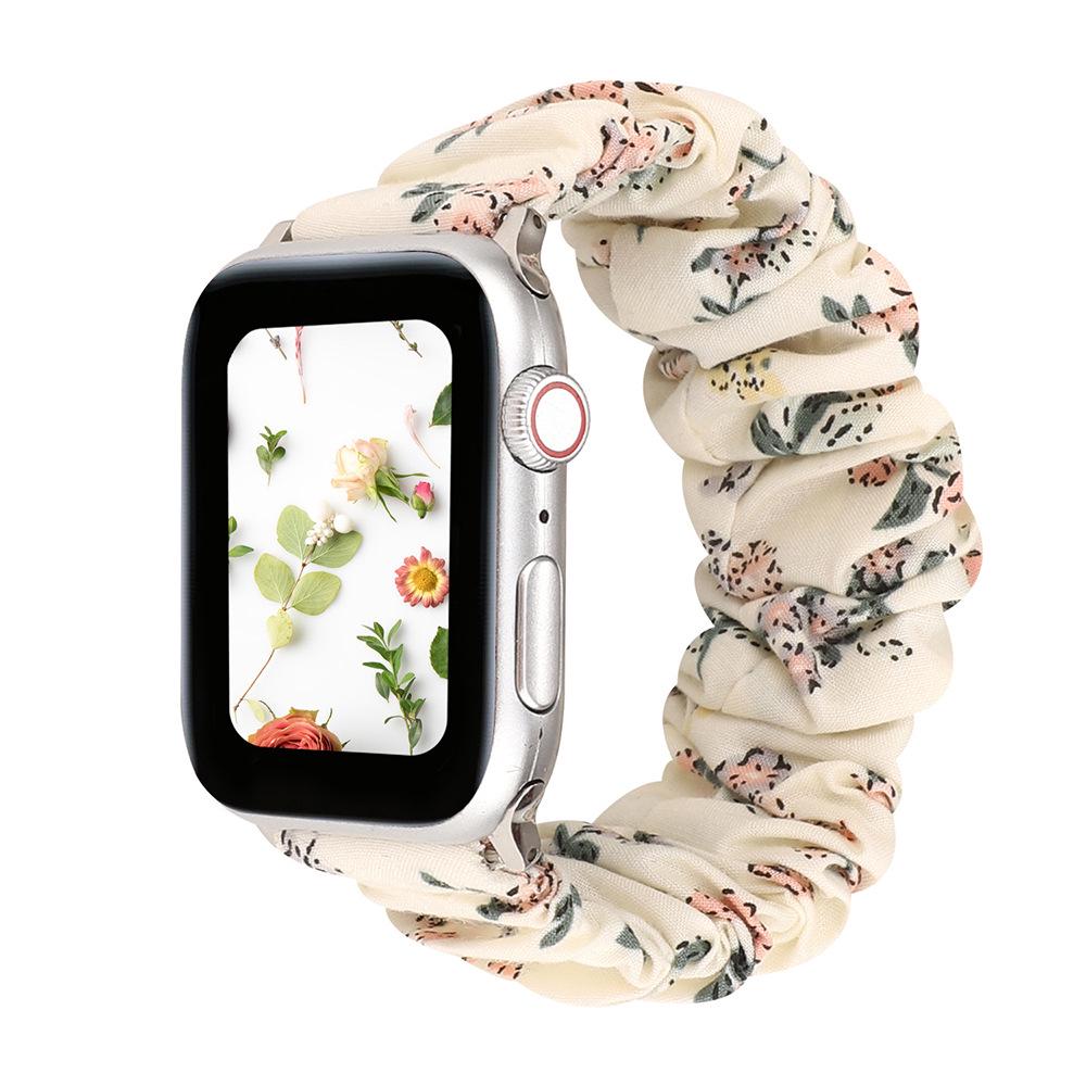 Compatible Apple Watch Scrunchie Band for Series 8/7/6/5/4/3/2/SE - Elastic Intestine Ring Design Wristband
