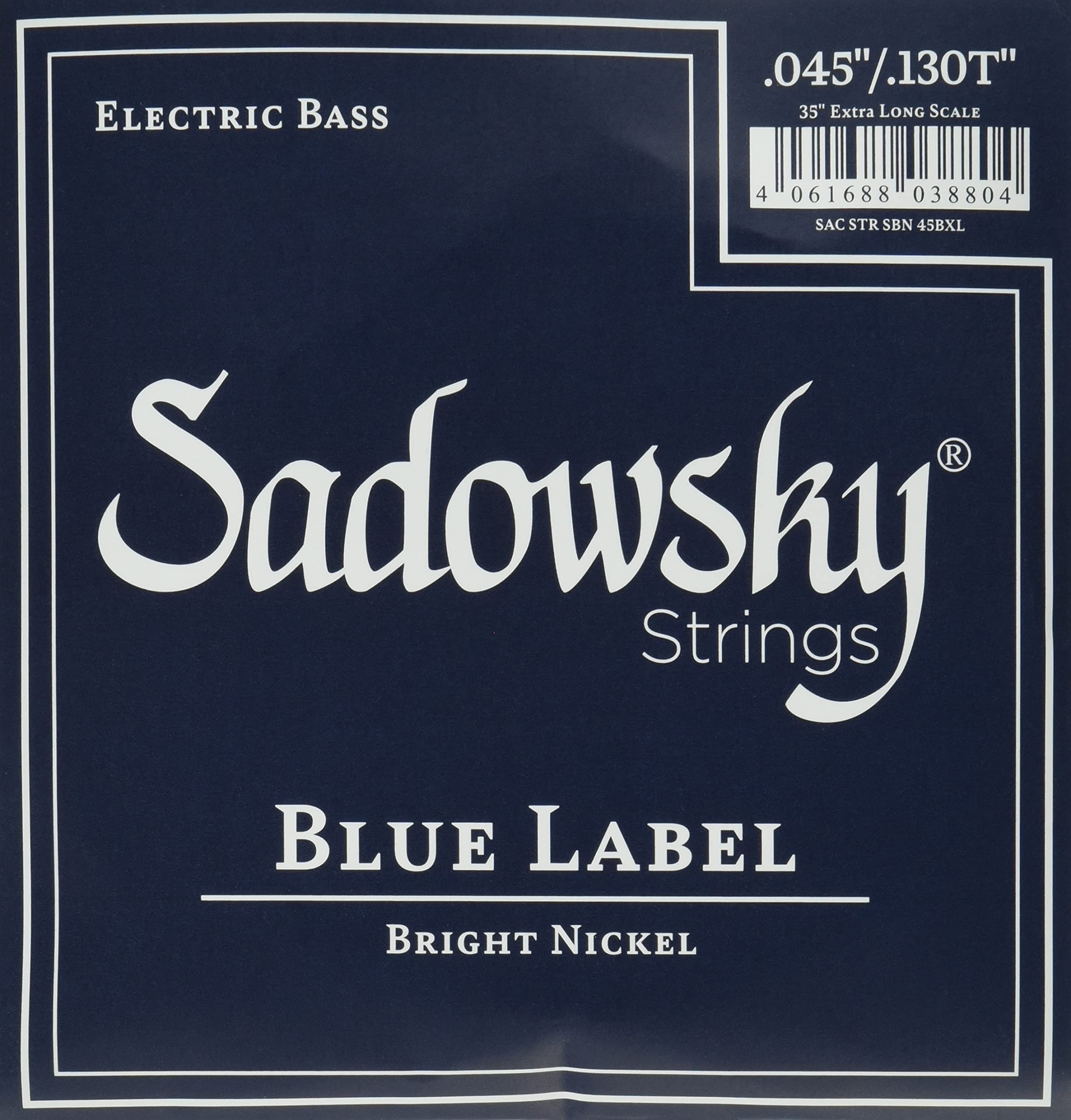 

Blue Label Bass Super Long SBN45EX Blue Strings, Nickel, 35 Scale, 5-String, 045-130