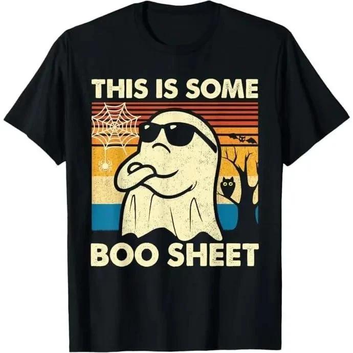 This is Some Boo Sheet Ghost Retro Funny Halloween Men Women T-Shirt L