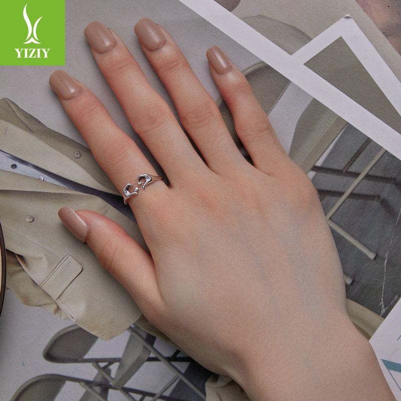S925 Silver Hands Than Heart Open Ring Simple Design Love Ring Jewelry Scr902
