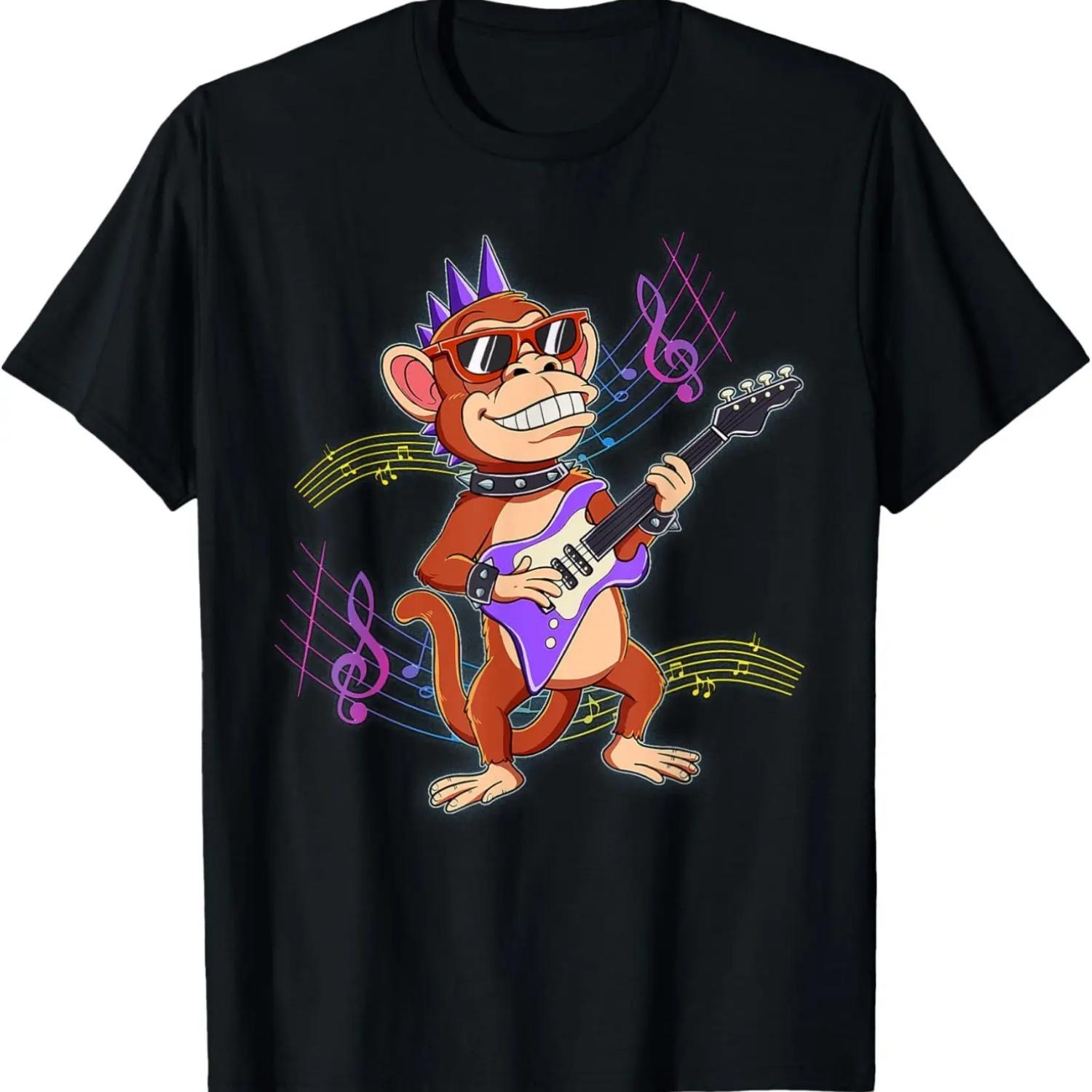 Monkey Guitar Rockstar T-Shirt S чёрный
