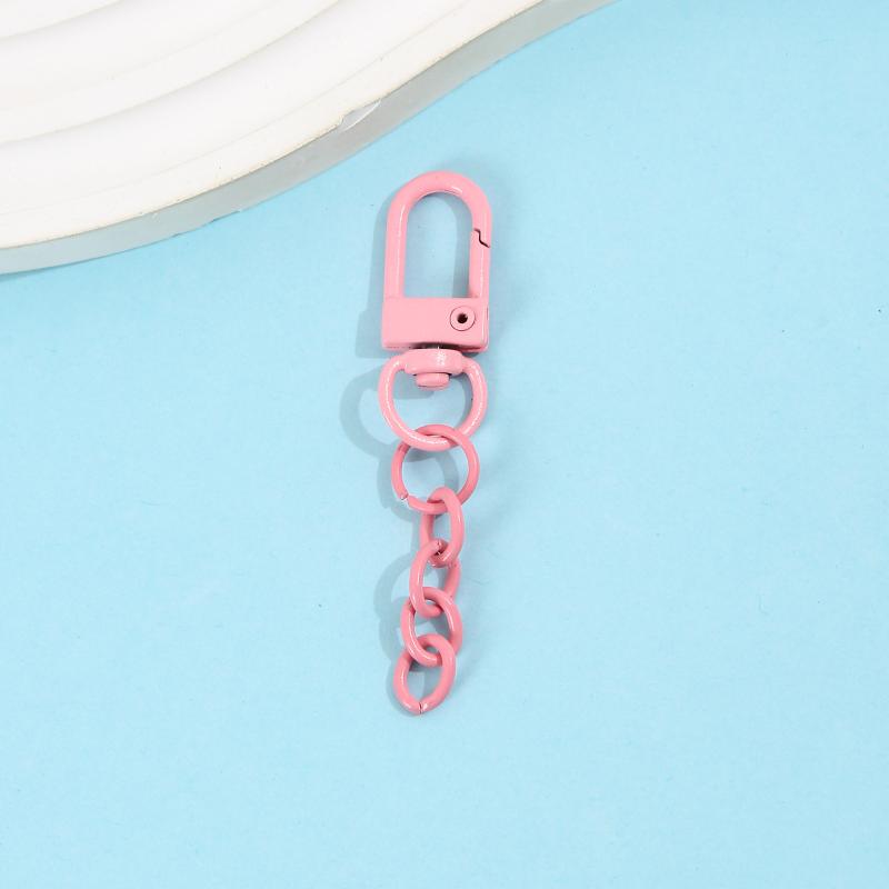 10Pcs Lobster Clasp Spring Buckle With Chains Colored Keychains For Diy Jewelry Making Key Ring Hooks Bags Buckle