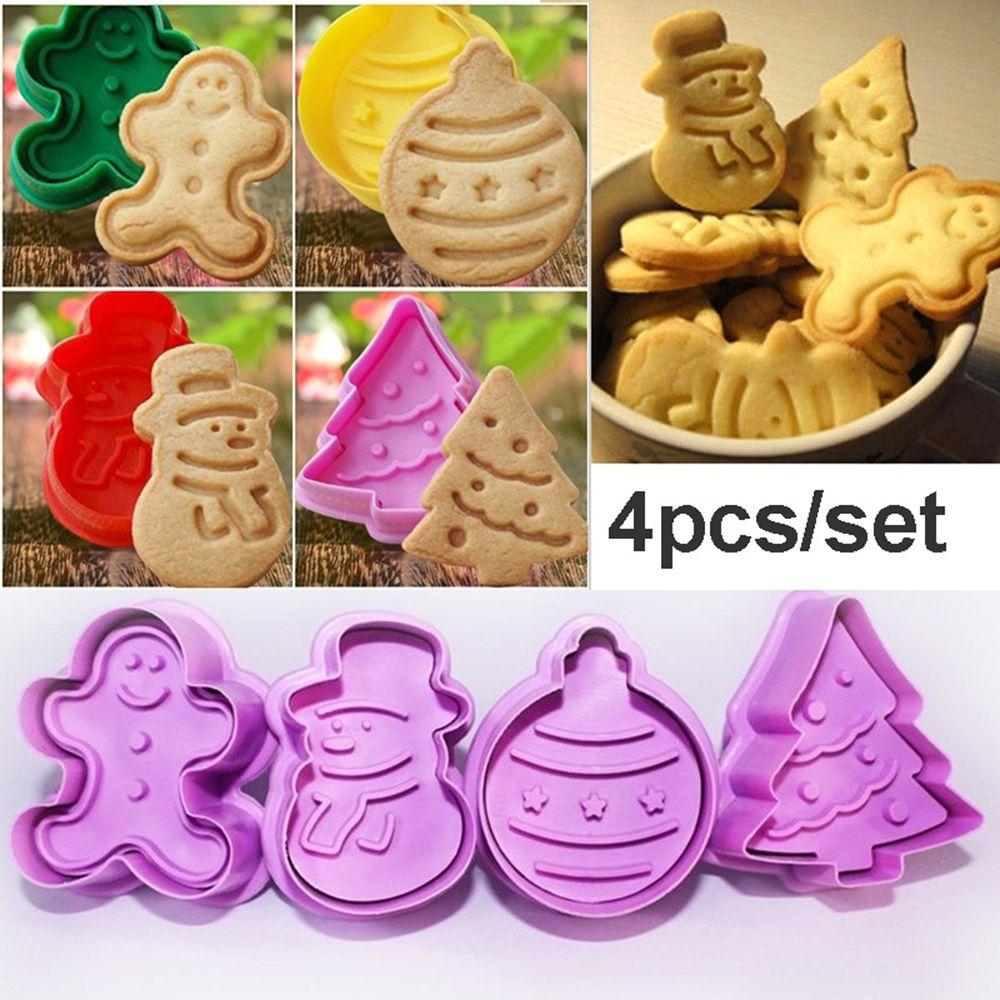 Decorating Plunger Fondant Gingerbread Man Christmas Cookie Cutter Cake Mold Baking Mould
