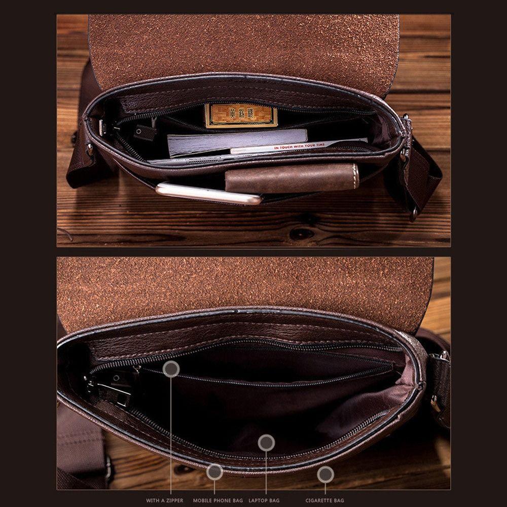 Newest Large Capacity Man Messenger Bag Adjustable Strap Waterproof Men's Crossbody Bag Pu Leather Vintage Handbag Sports