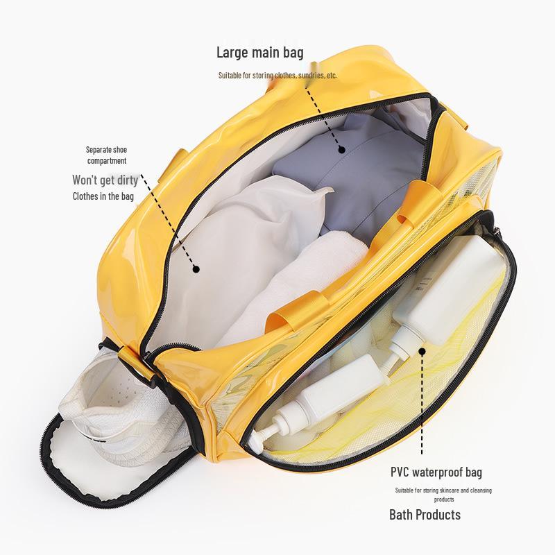 Large Capacity Swim & Sports Bag with Wet/Dry Separation – Beach & Makeup Storage Crossbody Bag.