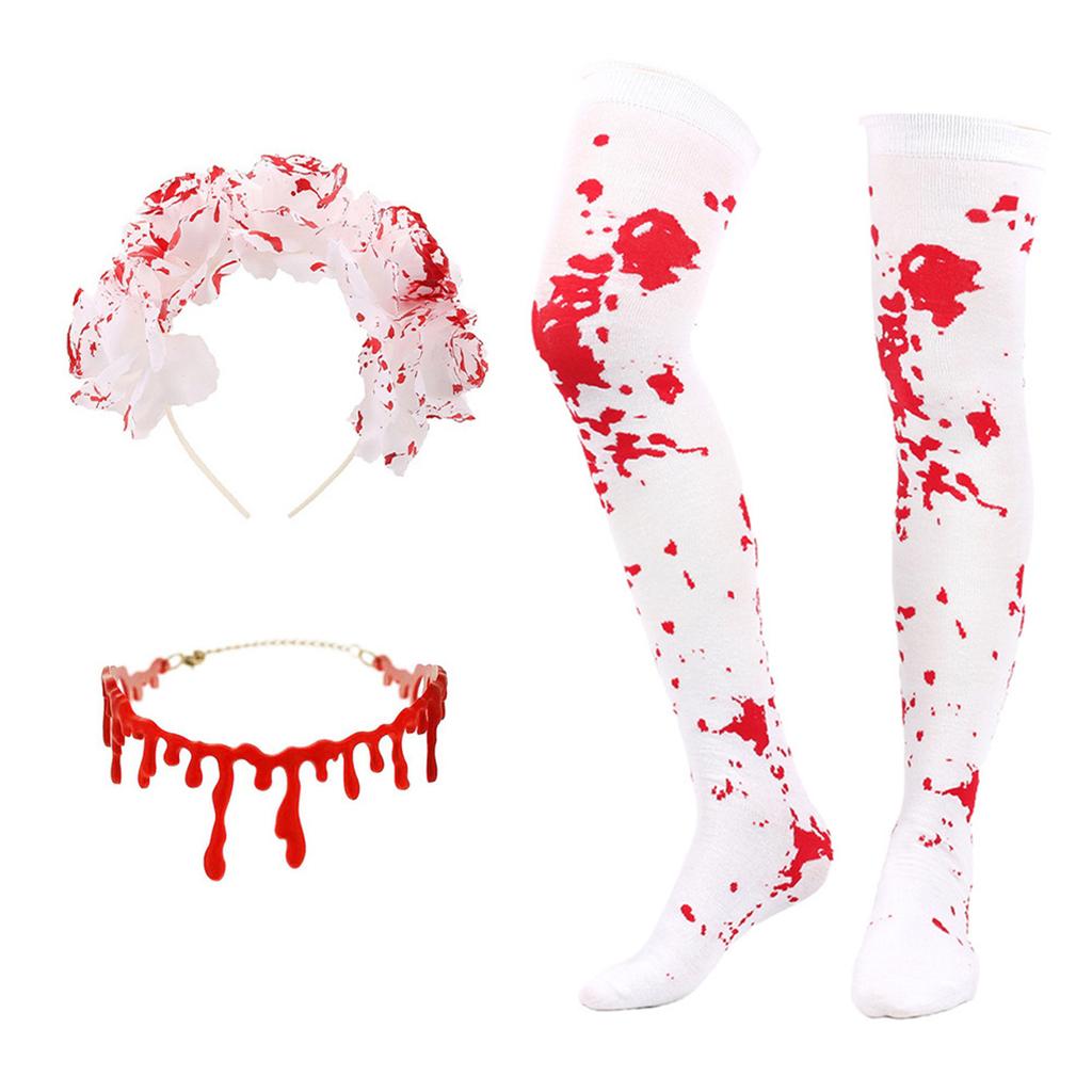 Splattered Blood Glasses Halloween Pointed Hat Bloody Gloves Stockings Decorative Glasses Halloween Costume Accessories