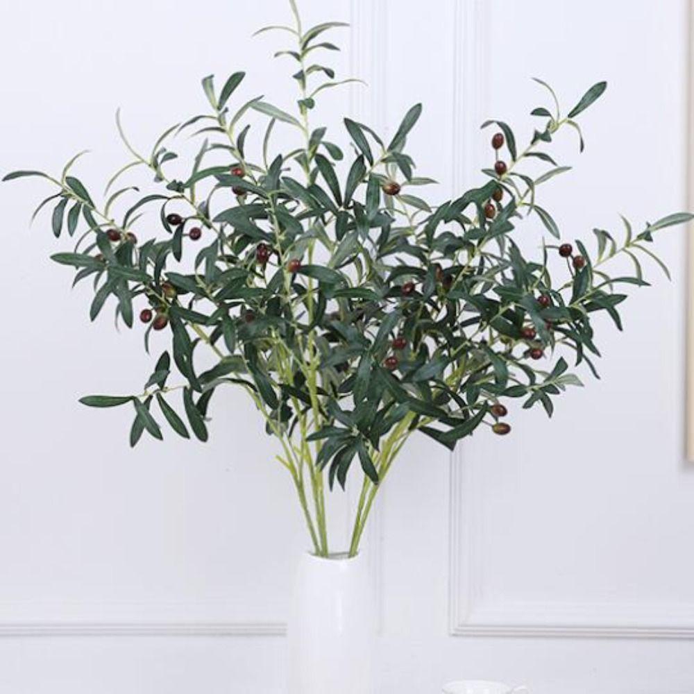 With Olive Fruit Artificial Olive Leaf Handmade Fake Olive Tree Branches  Living Room