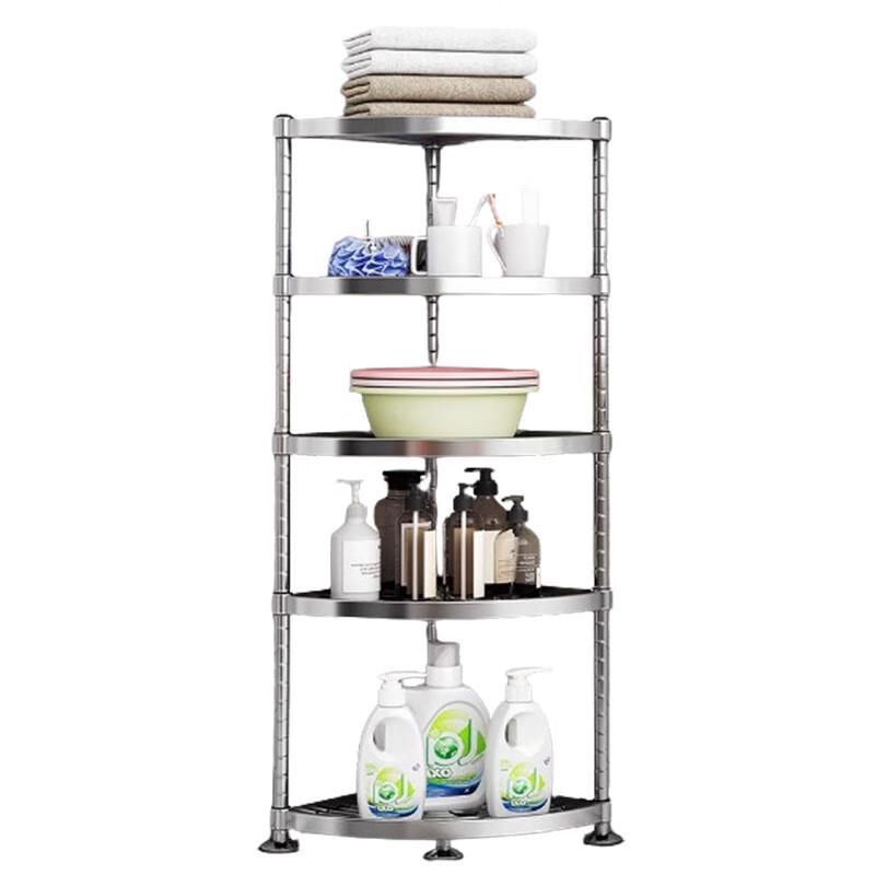 BeiFu Stainless Steel 5-Tier Corner Kitchen & Bathroom Storage Rack