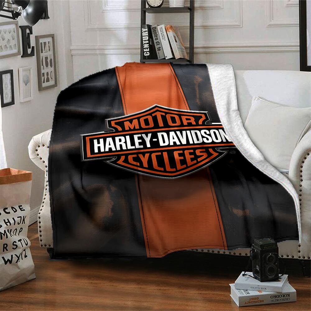1pc Harley-Davidson Blanket, Gift, for Men and Women, Soft Blanket, Good for Sofa Bed Couch Travel, Lightweight Flannel Blanket
