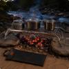 Folding Campfire Grill Grate Foldable Stainless Steel Cooker Stand Slatted Top Elevated Cooking Rack