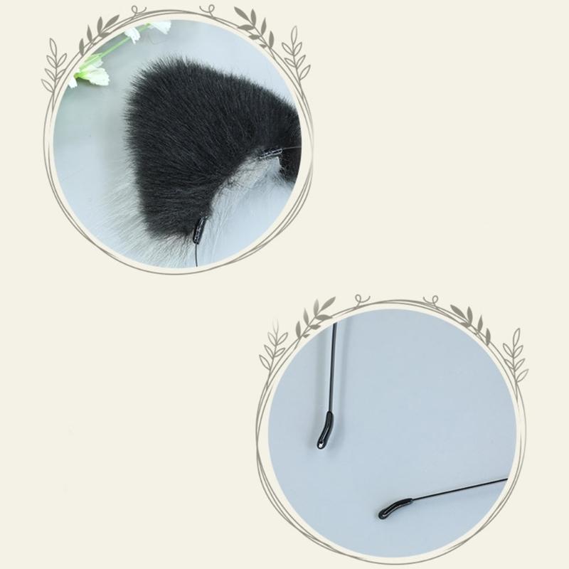 Plush Cats Ears Headbands Anime Costume Headwear Lovely Animal Ear Hair Hoop for Parties Weddings Cosplay