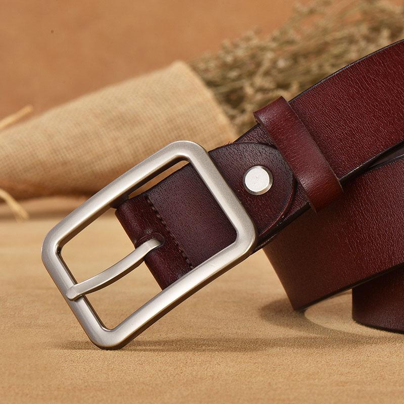 Cintura da Donna in Vera Pelle di Mucca Retro - Fibbia ad Ardiglione, alla Moda e Casual Modellante per Jeans, Stile Euro-Americano