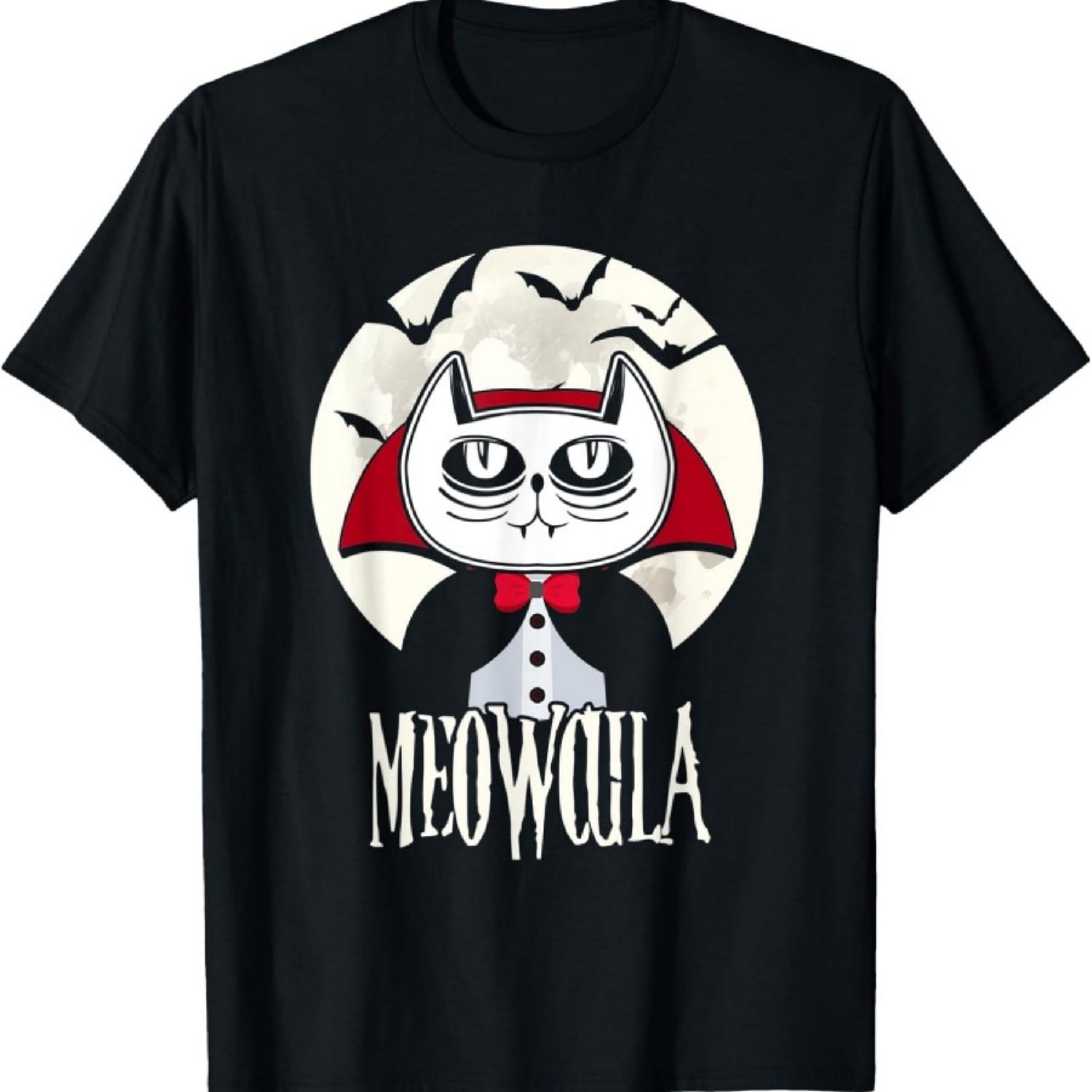 

Meowcula Funny Vampire Cat Dracula Halloween T-Shirt XXXXXL чорний