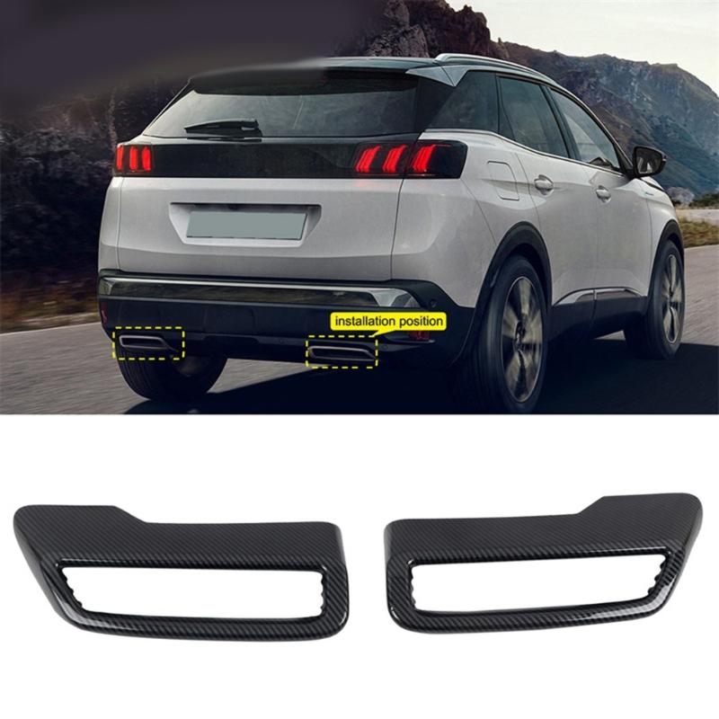 Exhaust Pipe Tail Cover Rear Exhaust Muffler End Pipe Cover Trim for Peugeot 3008 4008-5008 Allure 17-21 Car Accessories