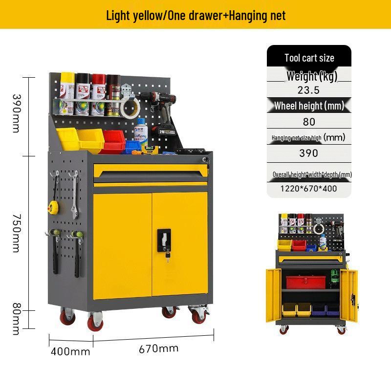Mobile Tool Cart and Workbench for Auto Repair and Maintenance