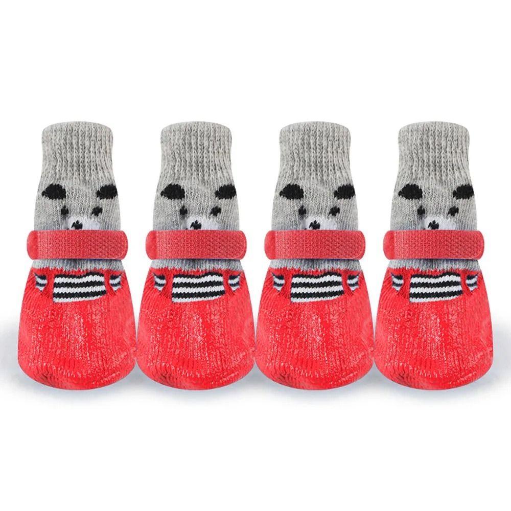 Anti-Slip Cats Dogs Rubber Socks with Adjustable Drawstring Small Puppy Sock Shoes