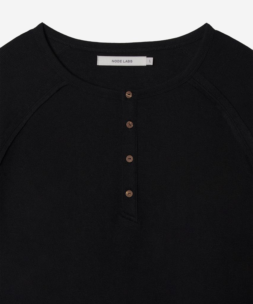 NODE LABS Dev:10 Henley Neck Long Sleeve T-Shirt_Black