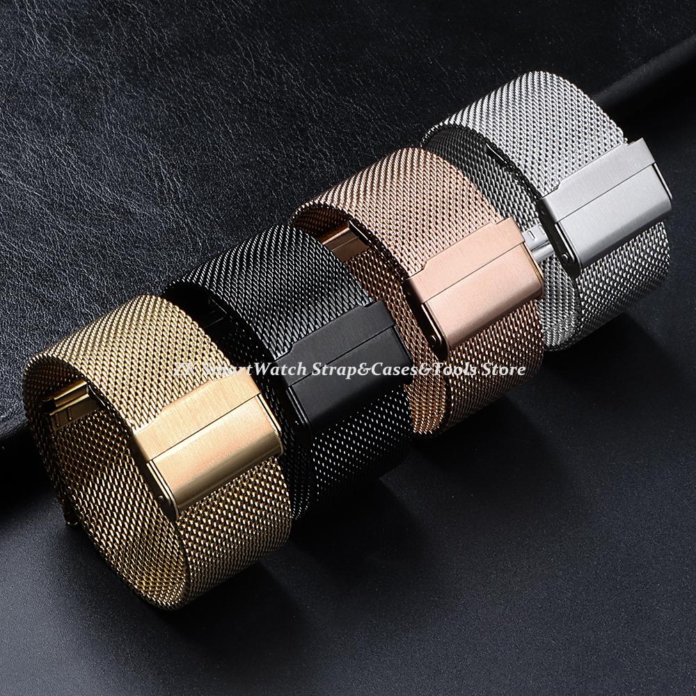 0.6 Mesh Milanese Strap 18mm 20mm 22mm 12mm 14mm 16mm 18mm 19mm 21mm 24mm Universal Stainless Steel Watch Bracelet for Men Women