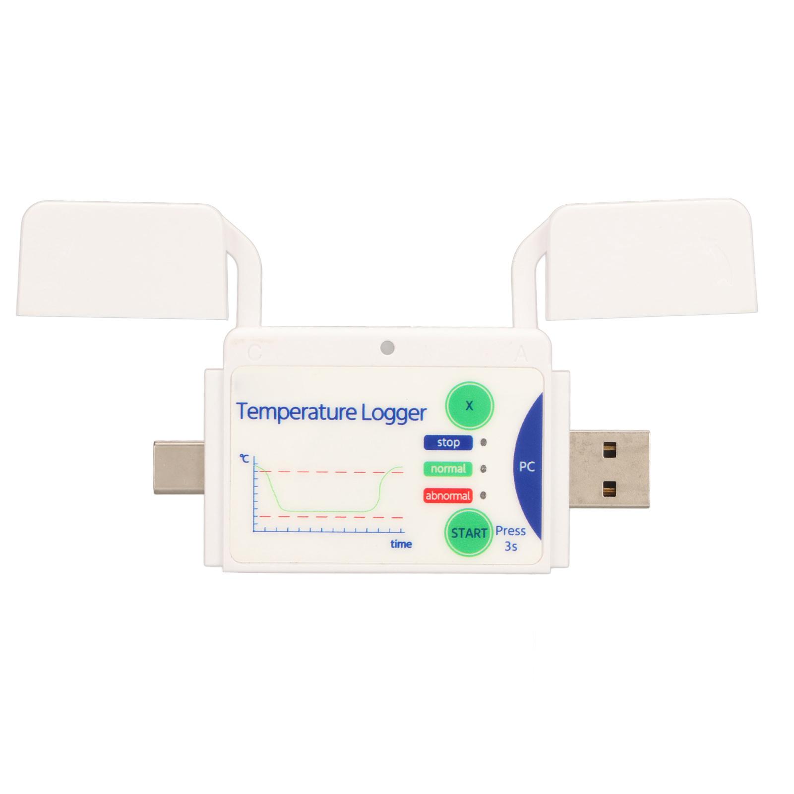 

2 в 1 Тип CU Дисковый Регистратор Температуры Данные Записи 180 Дней Отчеты PDF Портативный Одноразовый Для