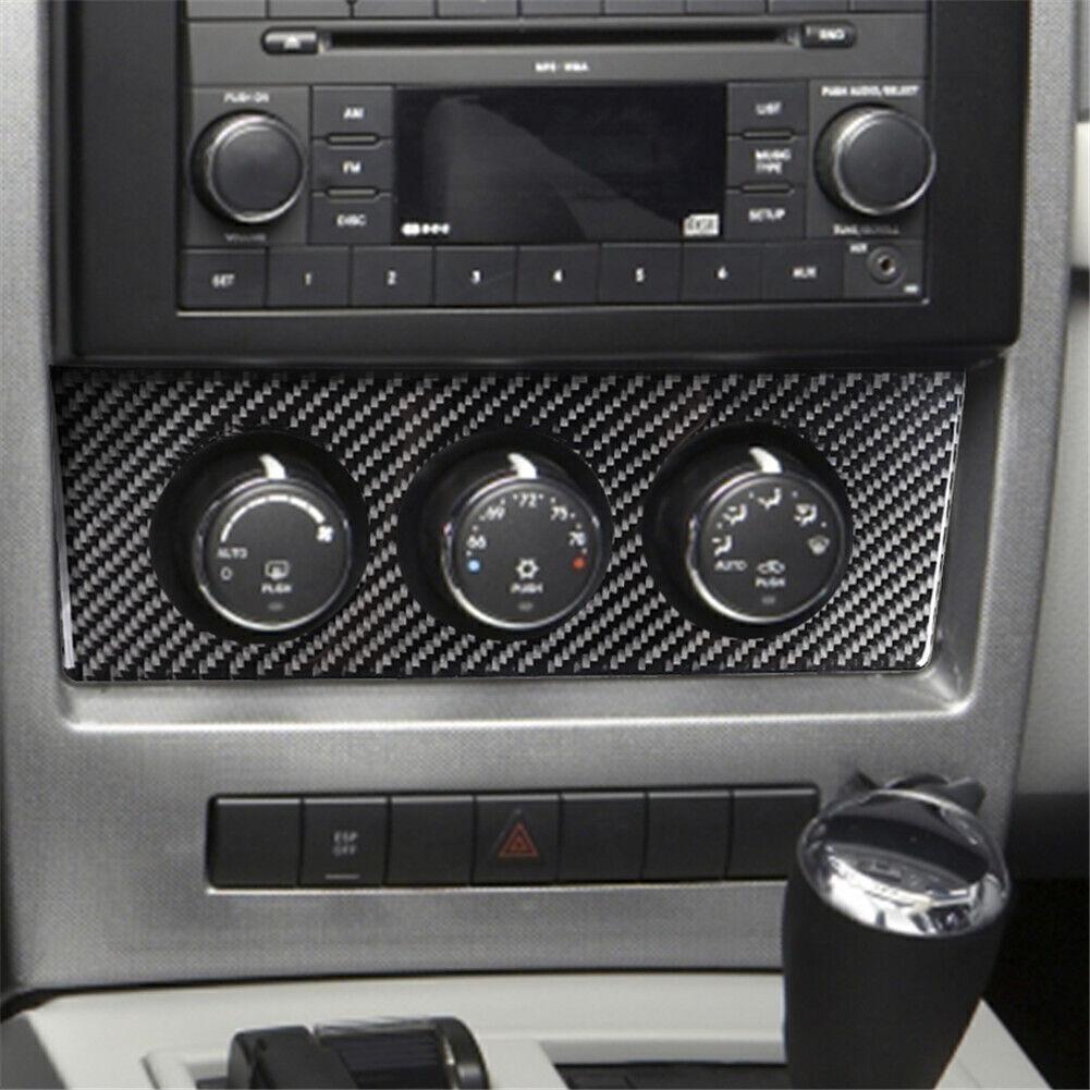 Carbon Fiber Interior Climate Console Cover Trim For Jeep Liberty 2008-12