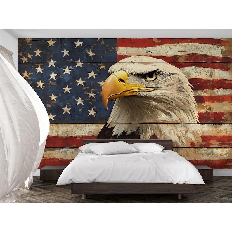 Rural American Flag Bald Eagle tapestry 75x100 чёрный
