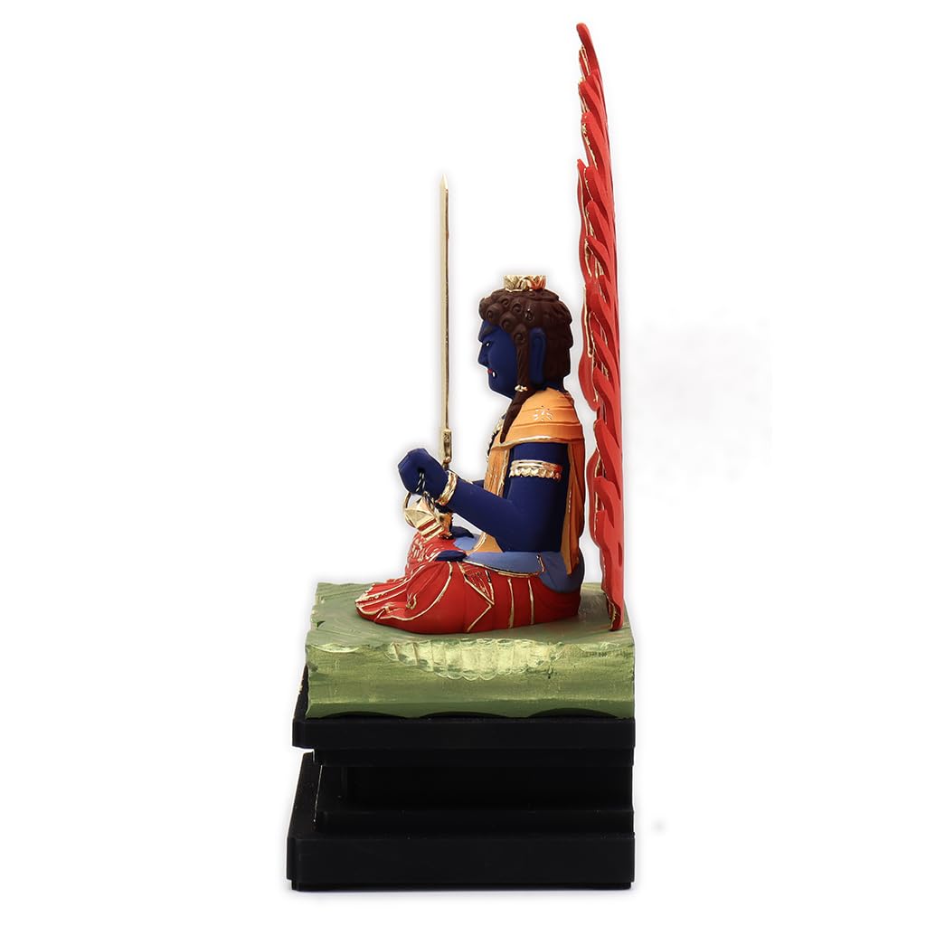 Special Buddhist Statue Acala Seated Statue Inches Height 32 Width 15 Depth Made of Cypress Wood Flame Square Rock 1105 Kurita's [Myo-o] 3.5 (total