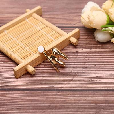 Klassische goldene Zahnform-Brosche, Anstecknadel, Rucksack-Abzeichen, Schmuck, Geschenk