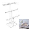Eleganter Klarer Stabiler Acryl Halskettenhalter Schmuckorganizer mit Armband- und Ohrring-Display Heimorganisation