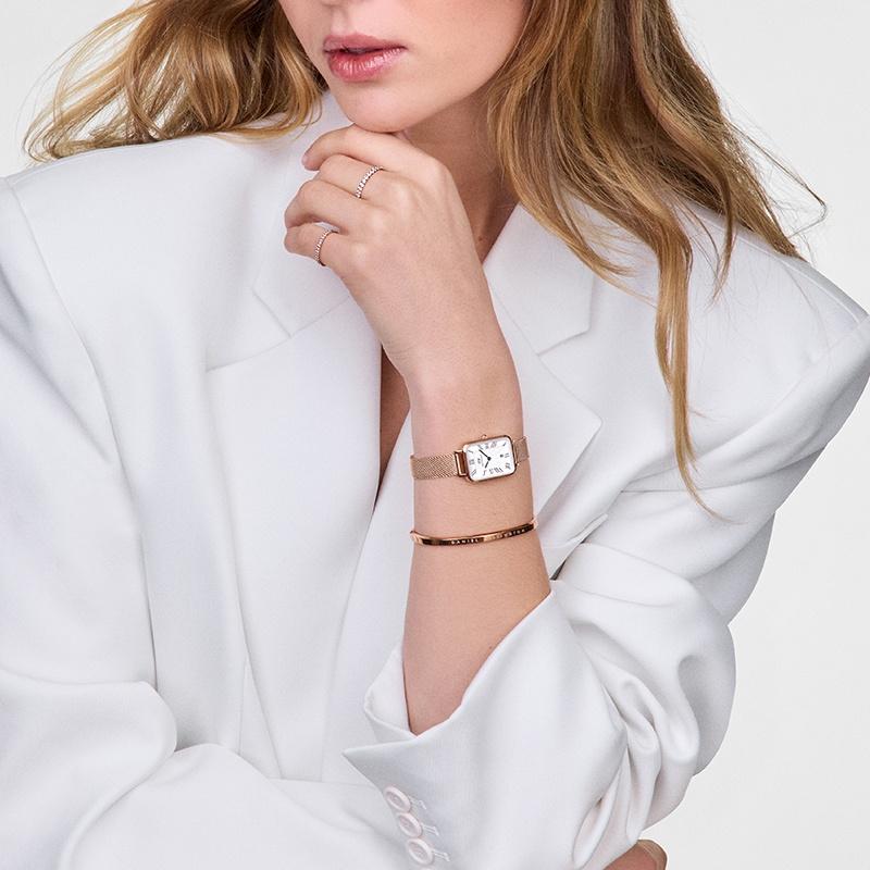 Daniel Wellington European and American watches Watch, quartz movement, stainless steel strap, white dial, women's watch, new ribbon gift DW00100860