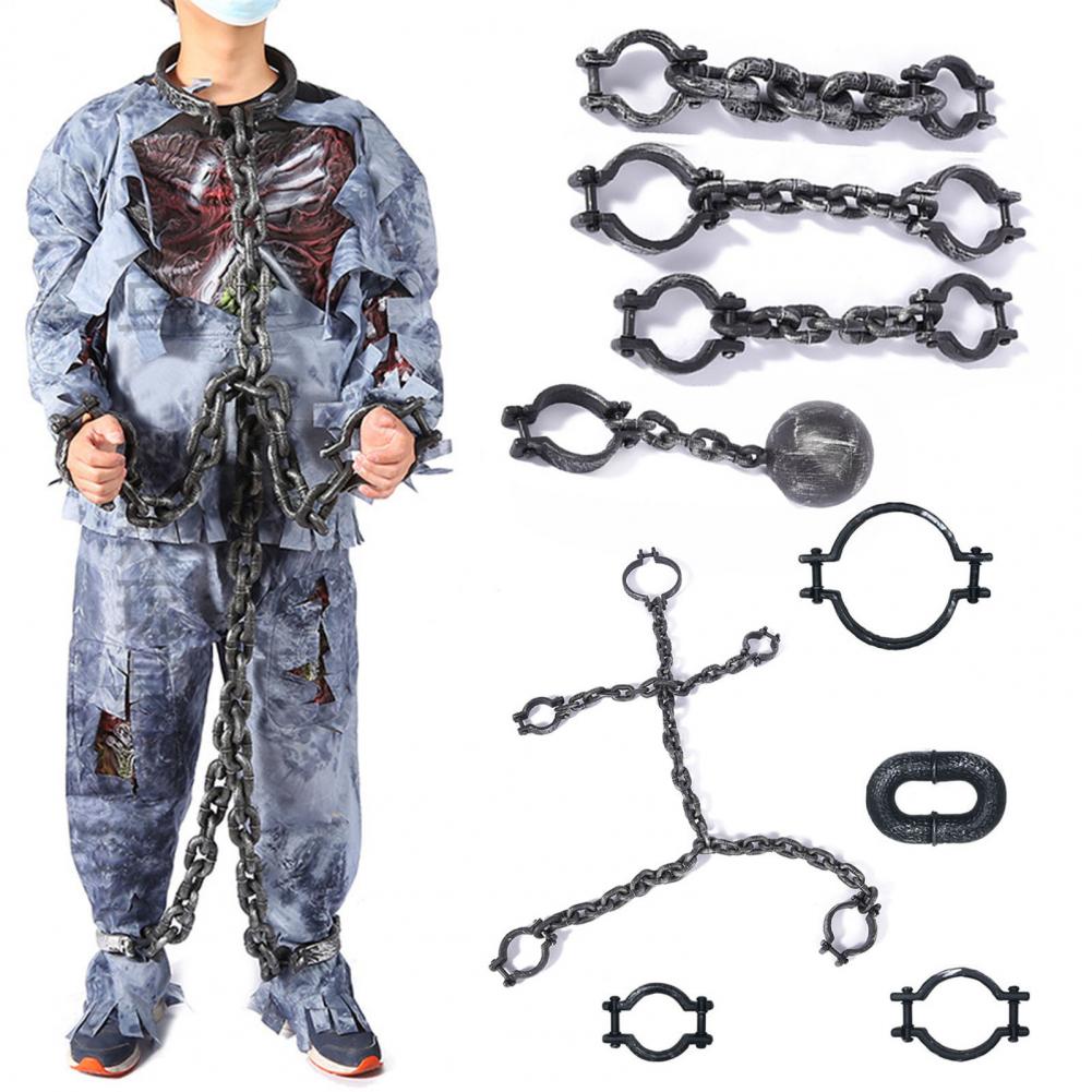 1 Set Halloween Prisoner Costume Chain Props Death Chain Decoration Accessories Cosplay Props Halloween Masquerade Party Supply