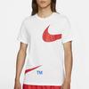 Nike Sportswear Double Swoosh Large Logo Print Crew Neck Short Sleeve T-Shirt Men Tops White DD3350-100