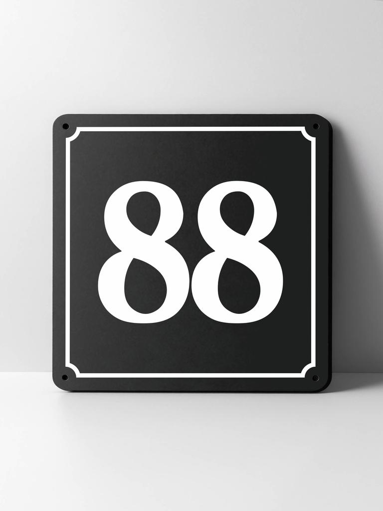 Metal House Number Sign, Black White Contrast, Outdoor Wall Decor for Home Street