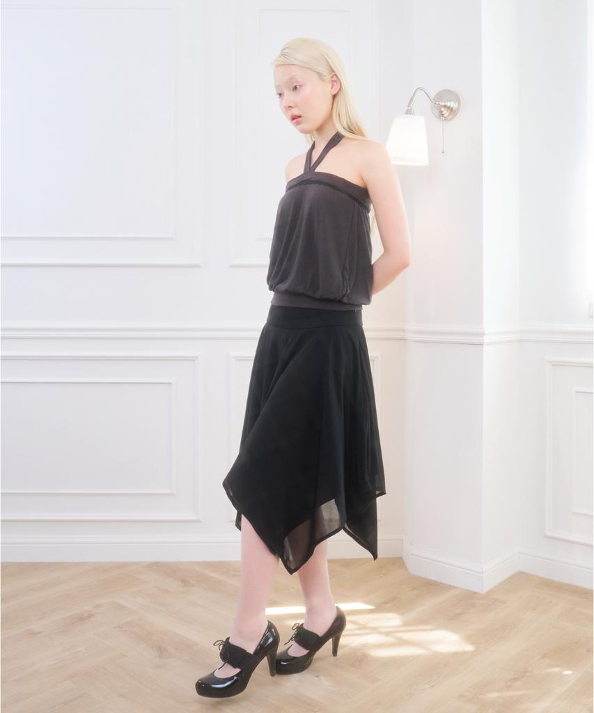 Beliar Iris Low Rise Midi Skirt Black