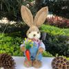 Bunny Figurine Tabletop Decor Adorable Appearance Vivid Facial Expression Rabbit Statue Easter Party Ornament