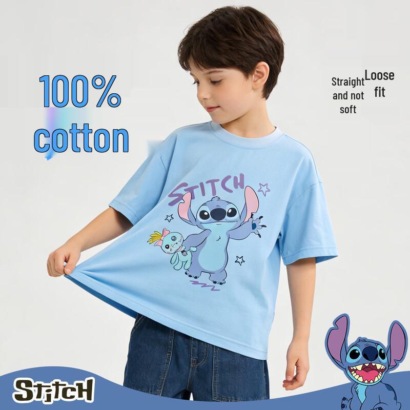 Disney Stitch Boys' Summer Cotton T-Shirt