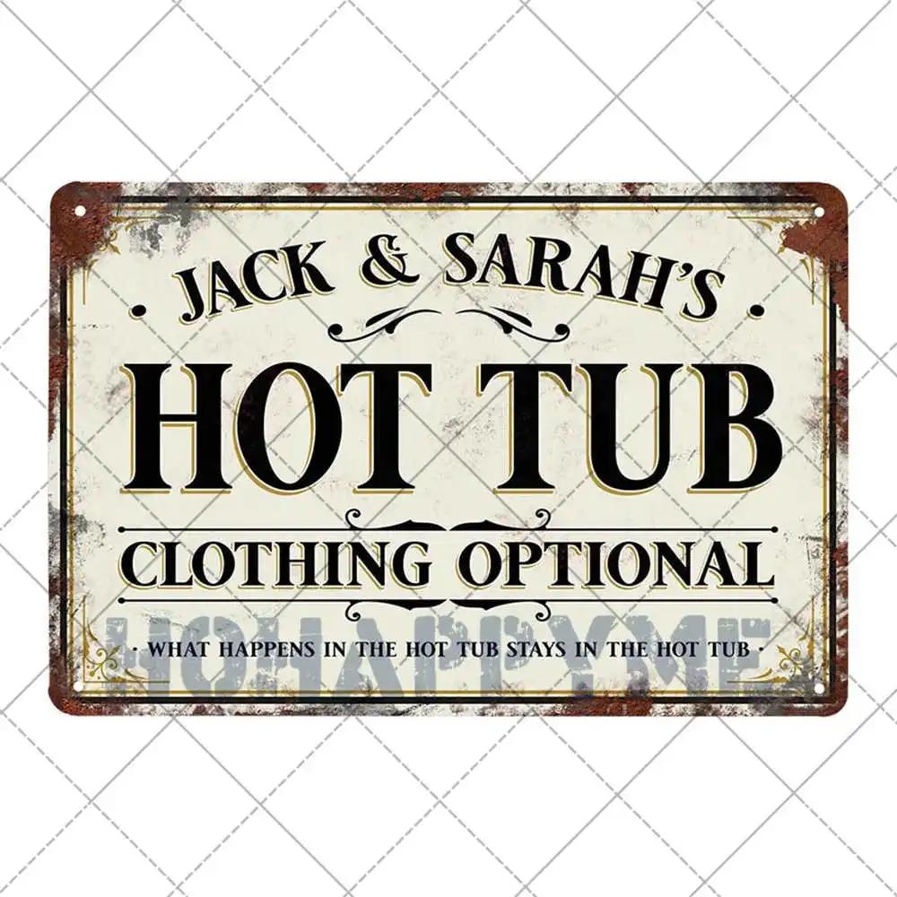 Segni Targa Retro per Lavanderia Segno Pittura su Latta Vasca Idromassaggio Bagno Metallo Poster Adesivi Murali Vintage Decorazione Casa Piatti 20x30cm