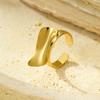 GEMCHIC Women's Geometric Open Ring 18K Gold Plated Irregular Square Fashion Statement Jewelry