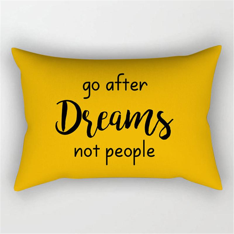 XUNYU Rectangular Polyester Print Pillowcase Yellow Geometry Home Cushion Cover Waist Pillowcase Car Chair Pillow Cover CE02