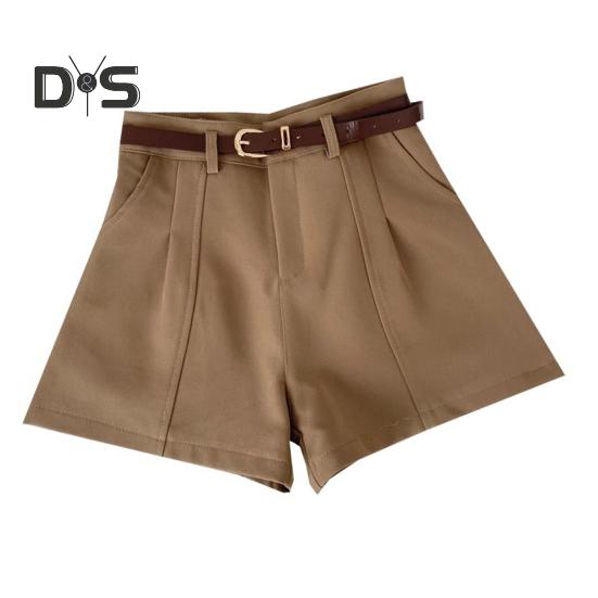 

Женские шорты с высокой талией, застежкой-молнией, однотонные повседневные шорты с карманами, универсальные летние шорты S хаки