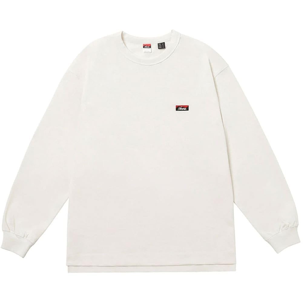 NANGA Men's Eco Hybrid Box Logo Embroidered Long Sleeve T-Shirt, White, Size S (NW24111G803)