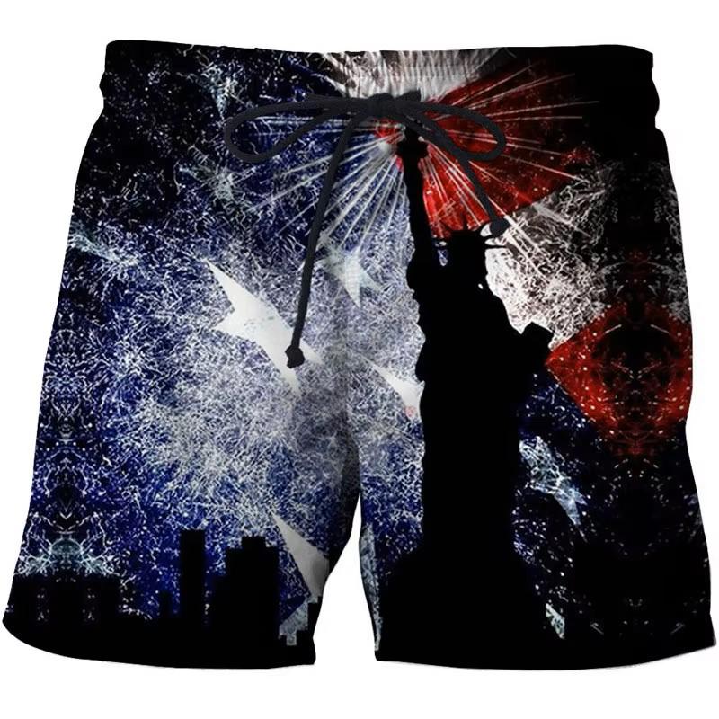 Boxshorts Hose USA Amerika UK Britische Flagge 3D-Druck Training MMA Unisex Herren Damen Schnelltrocknend Fitness Studio Sport Workout Lässig Streetwear