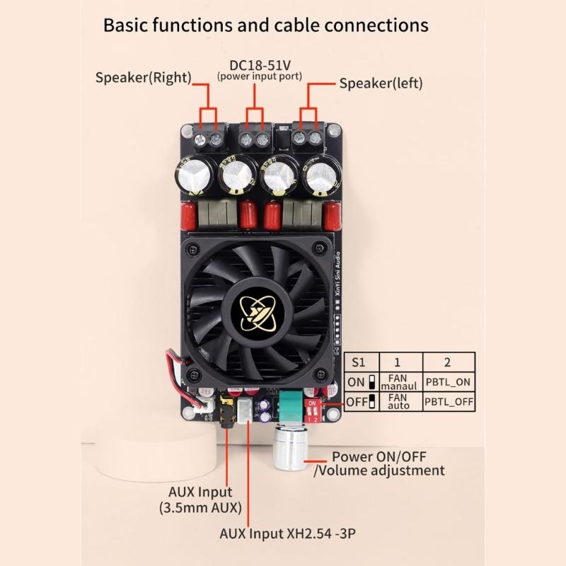 AP3002 600W Single Channel Digital Power Sound Amplifier Board TPA3255 18-51V Power Amplifier Module for Home Theater