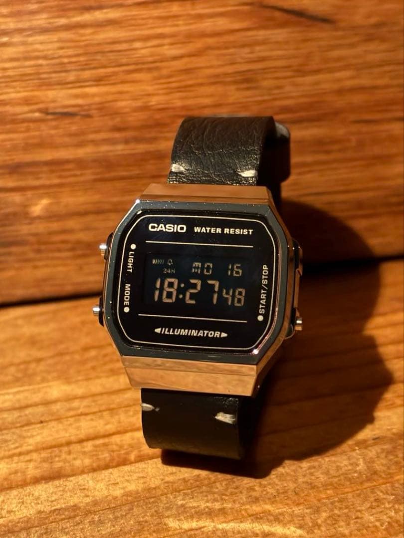 CASIO A168WEM-1. Серия «Винтаж» Итальянская кожа.