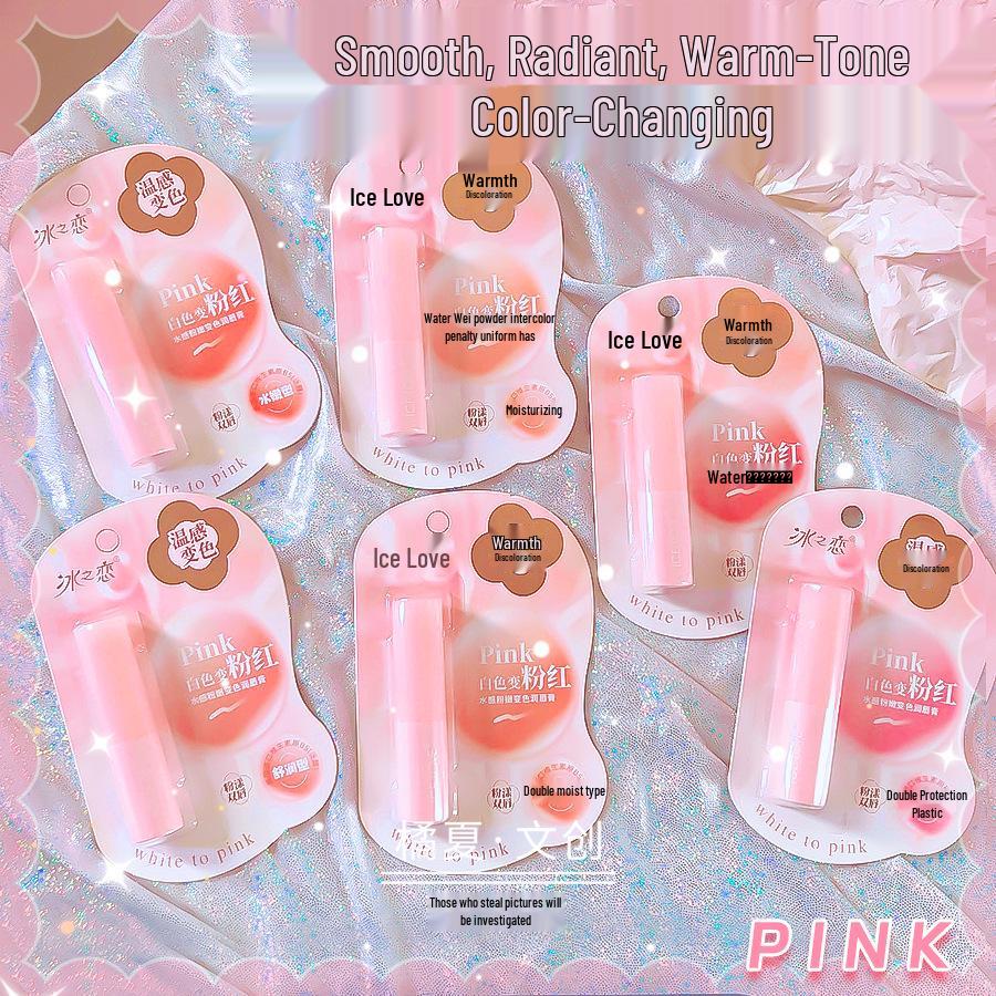 Ледяная Любовь 81433 Водный Розовый Сердечко-Бальзам для Губ, меняющий цвет, для Девочек и Студентов